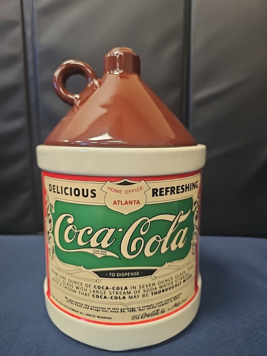 Vintage Coca-Cola Ceramic Syrup Dispenser Crock & Lid 1993 Replica