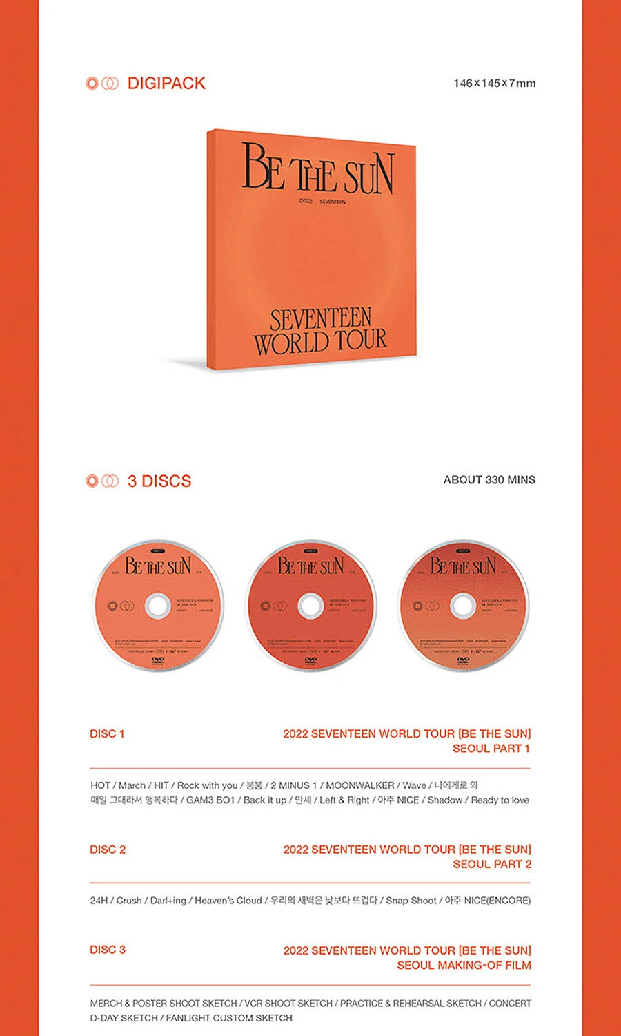 SEVENTEEN WORLD TOUR [BE THE SUN] SEOUL [DVD/DIGITAL CODE/DIARY]+