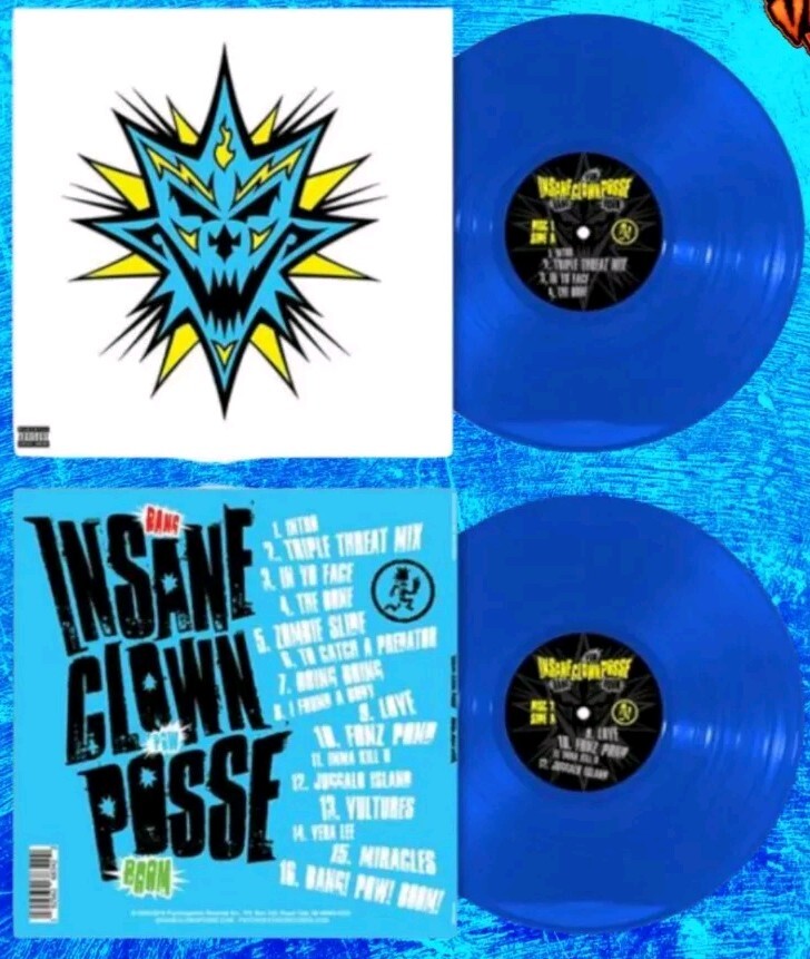 ICP INSANE CLOWN POSSE *Bang Pow Boom* 2xLP Blue Vinyl Record NEW