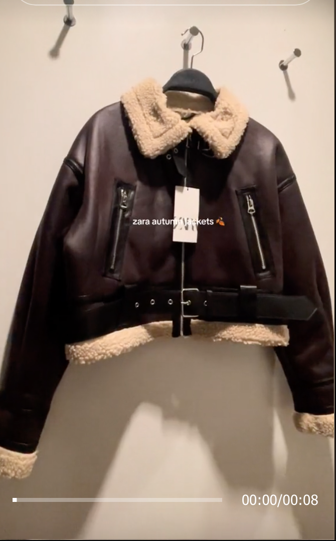 ZARA NEW WOMAN DOUBLE-FACED SHORT JACKET ALL SIZES Dark brown