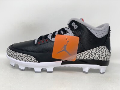 Air Jordan 3 Retro Black Cement MCS Cleats, Size 15 BNIB FZ8627