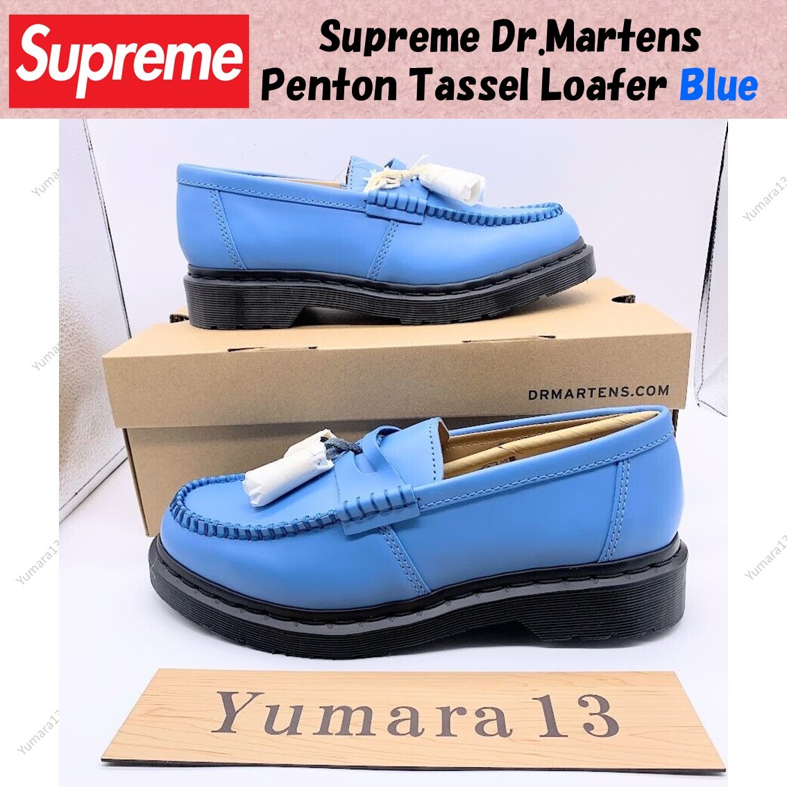 Supreme Dr.Martens Penton Tassel Loafer Blue 23SS Week7 Men's Size