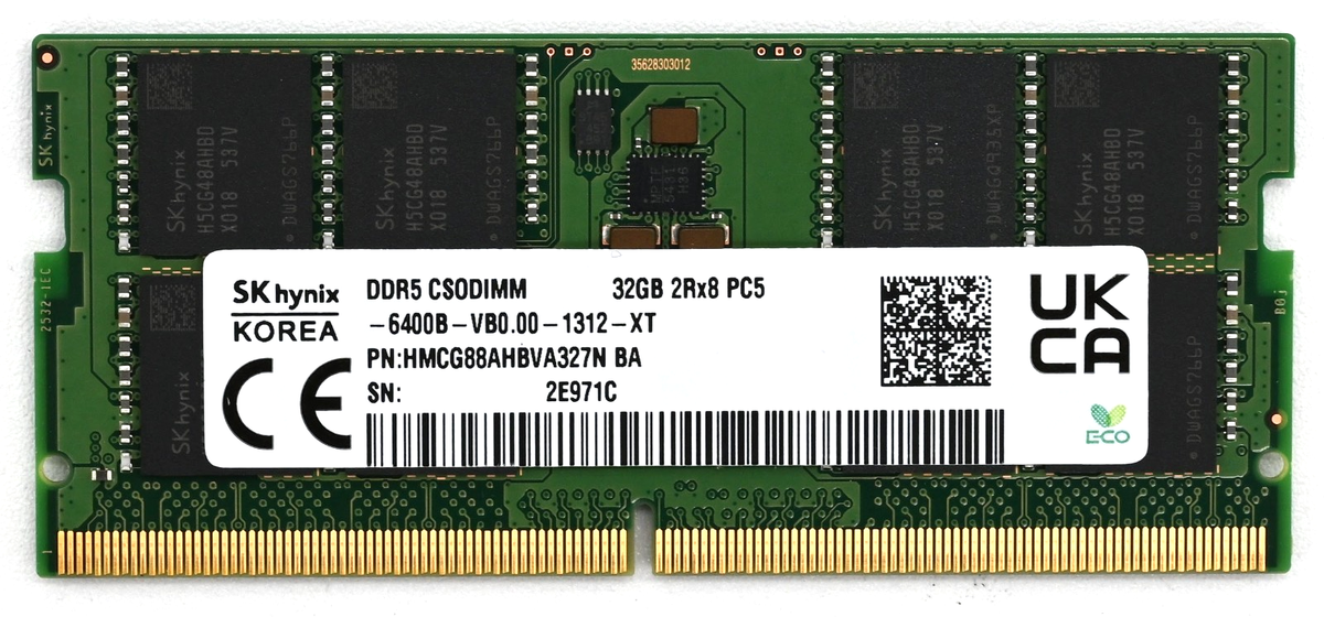 SK hynix 32GB DDR5 6400MHz CSODIMM Overclocked Laptop RAM