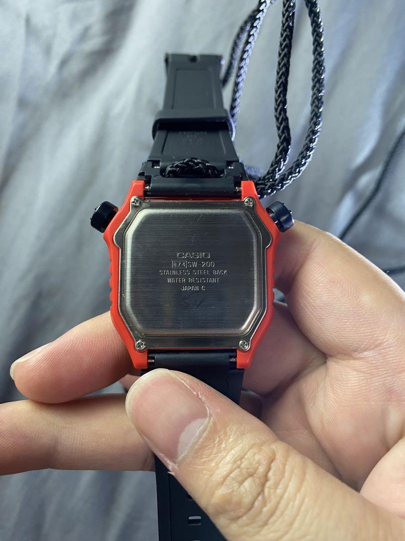 Casio SW-200-4AV Vintage Digital Watch 36mm NOS NIB 1990s Rare