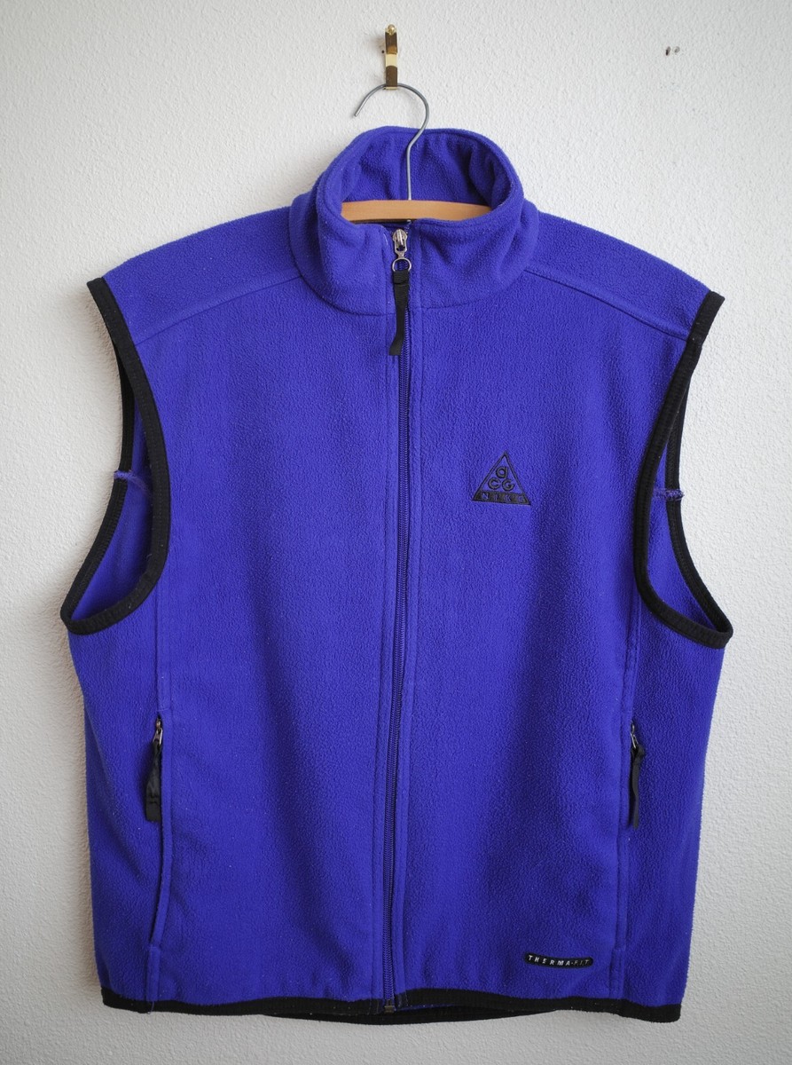 Vintage Nike ACG Vest Men's Size Medium Blue Fleece Full Zip