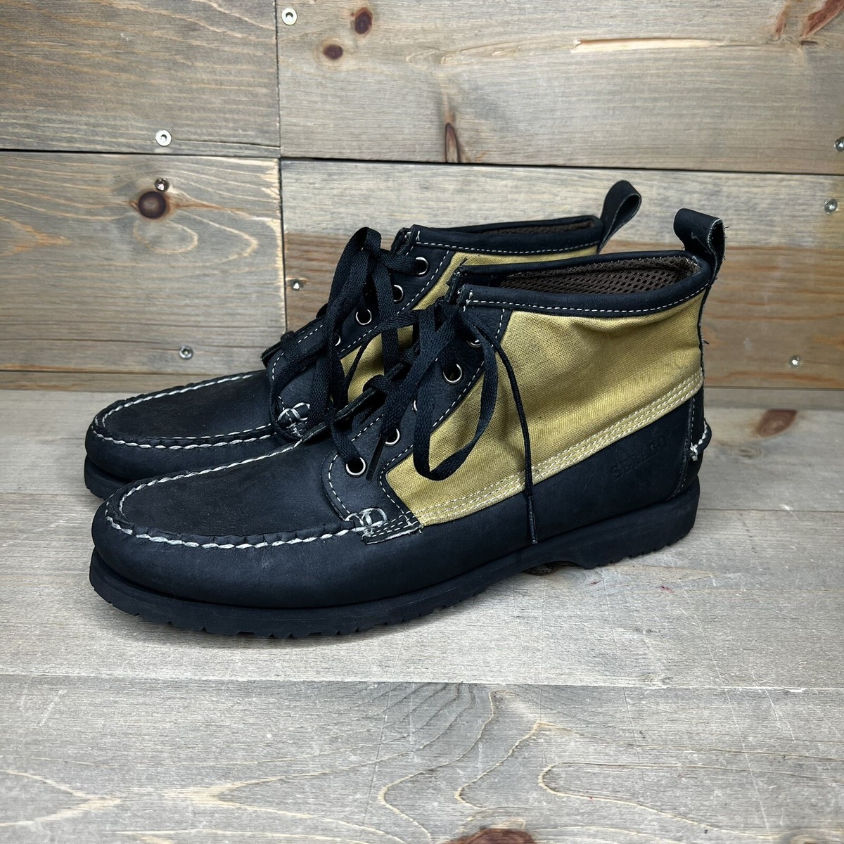 Filson X Sebago Chukka Boots Canvas Leather Wax Vibram Black