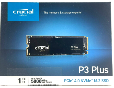 Crucial - CT1000P3PSSD8 - P3 Plus 1TB PCIe Gen4 3D NAND NVMe M.2