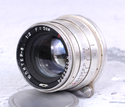 JUPITER-8 50mm f2 M39 Soviet Lens made in USSR LEICA red 