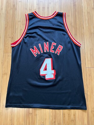 RARE #4 NBA Vintage Champion Miami Heat Harold Miner Black Jersey
