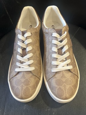 Mens COACH Signature Logo Coated Canvas G5061 Sneaker (Khaki