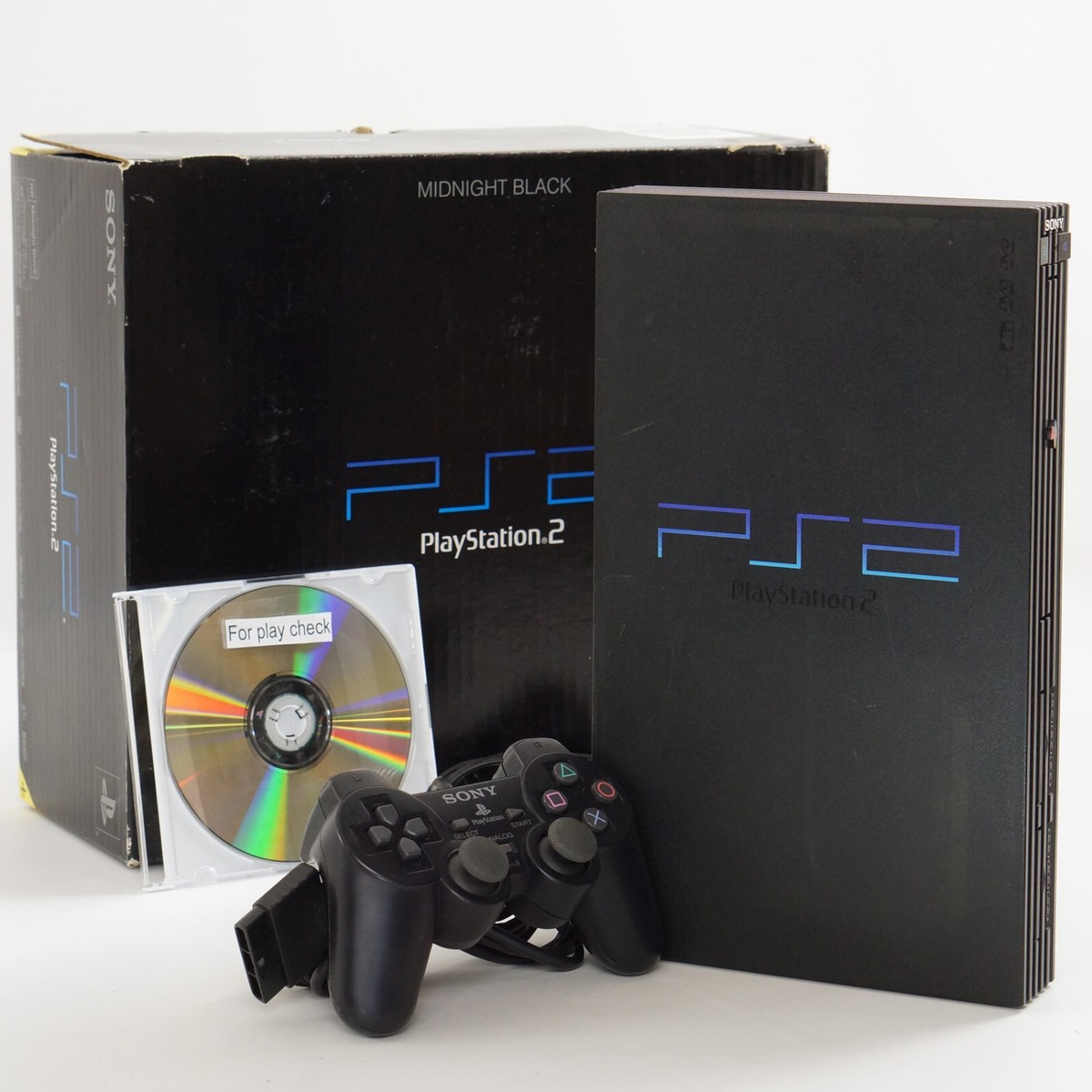 Playstation 2 Midnight Black Console Boxed SCPH-50000 Tested