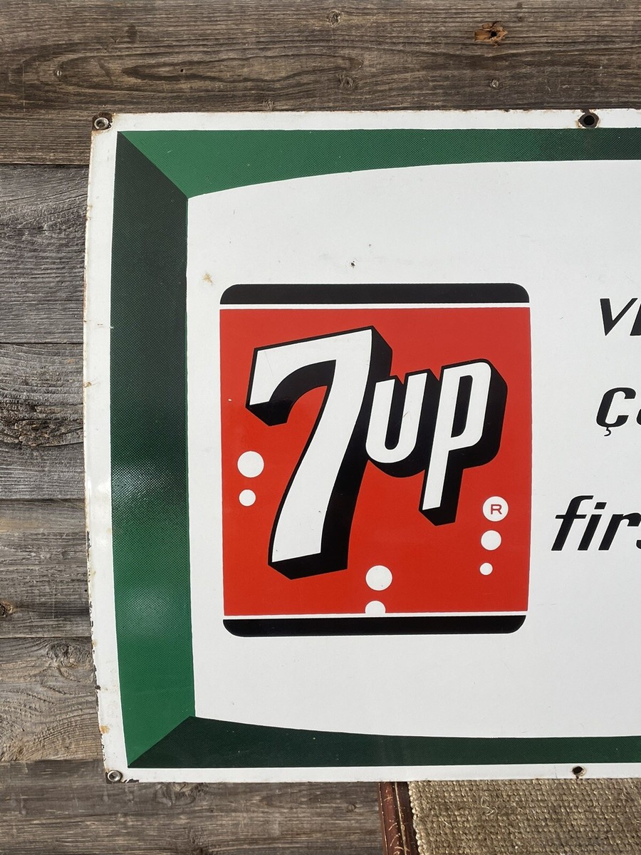 Vintage 7Up Sign Porcelain Advertising 7 Up | eBay