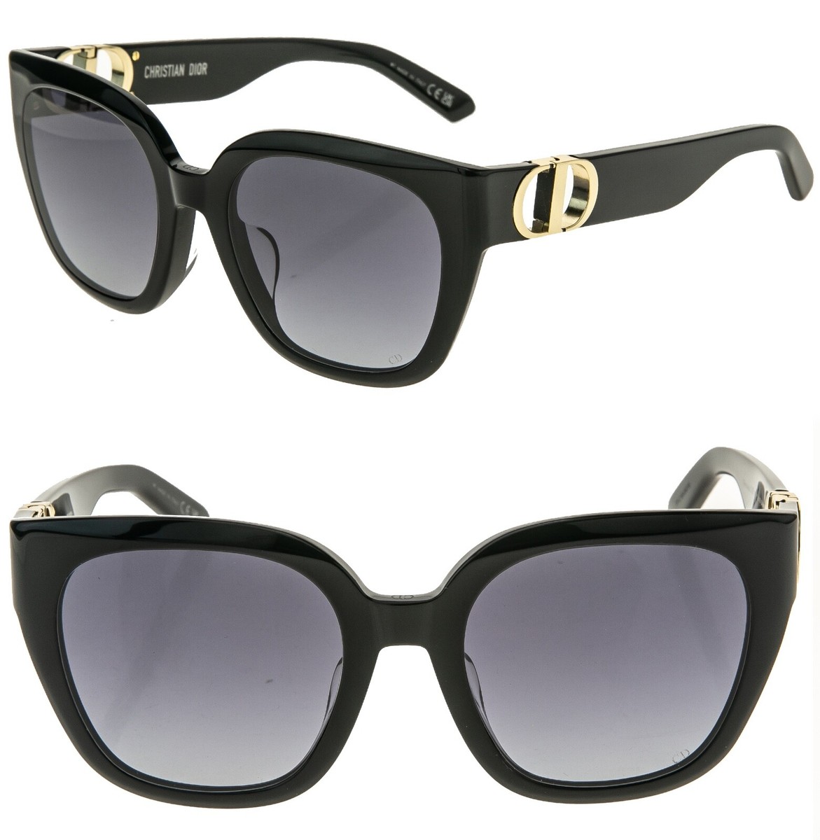 CHRISTIAN DIOR MONTAIGNE Black Gold 30Montaigne S10F Oversized
