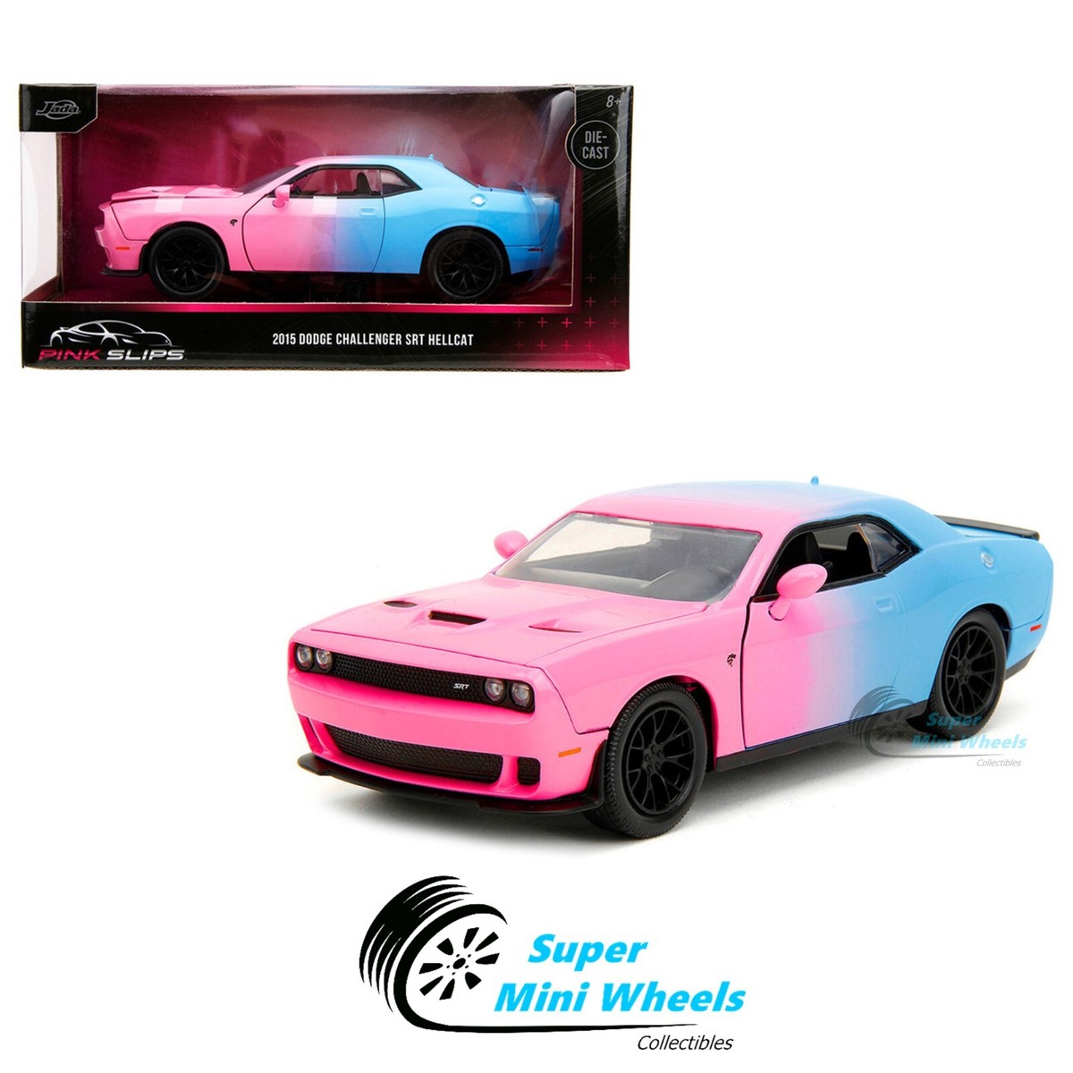 Jada 1:24 - 2015 Dodge Challenger SRT Hellcat Pink and Blue 