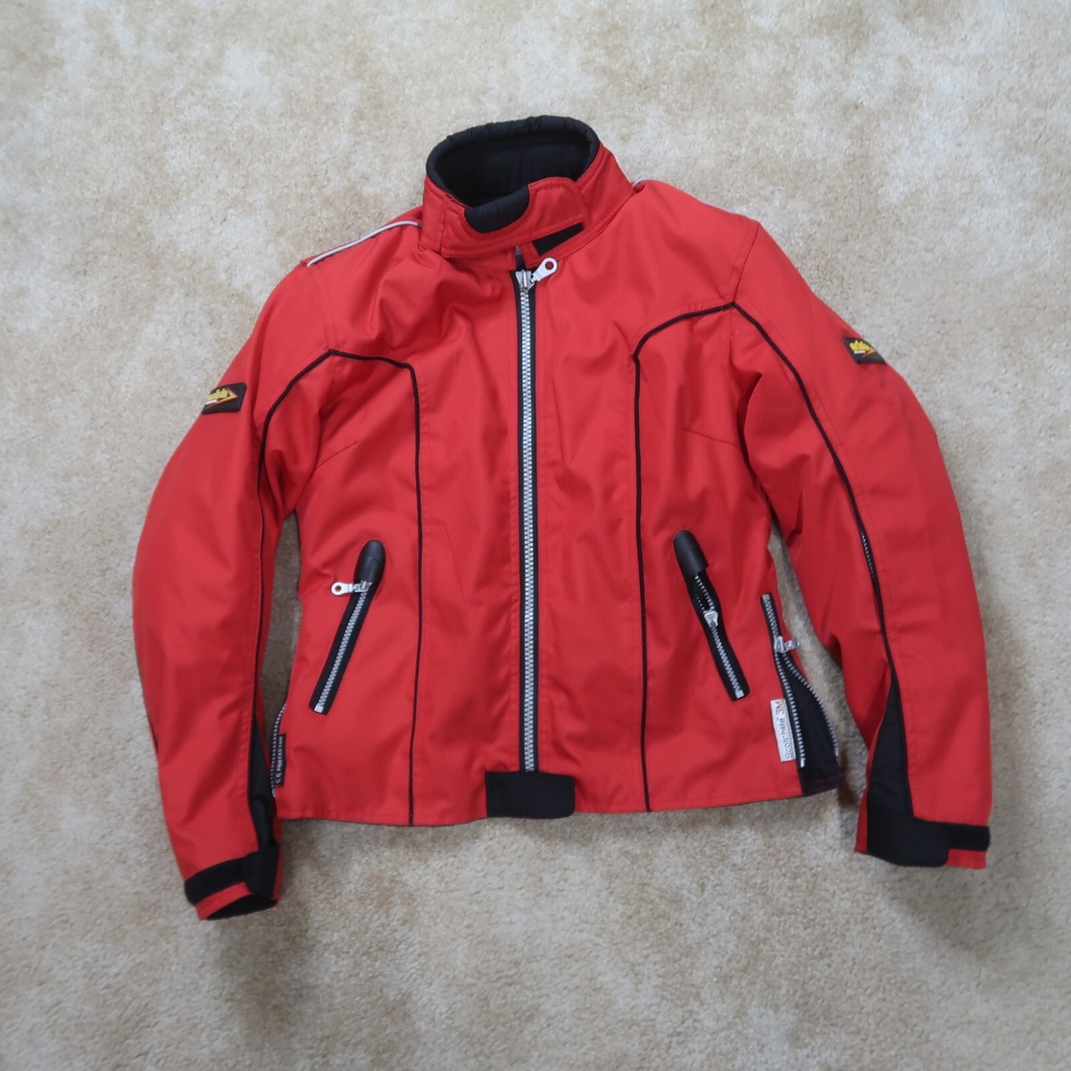 Mohsin Motorcycle Jacket Mens XS Crotch Rocket Armor Padded Red