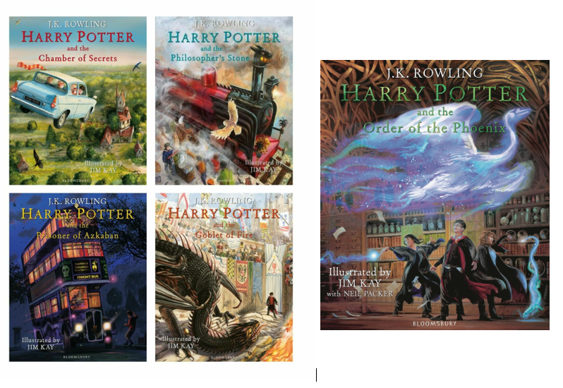 Harry Potter Illustrated Editions 1-5 Books Collection Set By