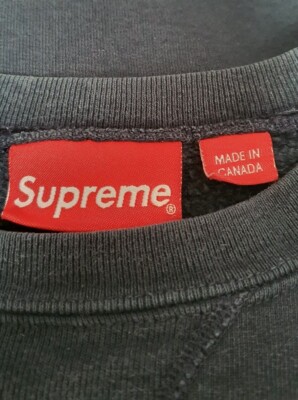 FW17 Supreme Zig Zag Stitch Panel crewneck Navy size L sweatshirt