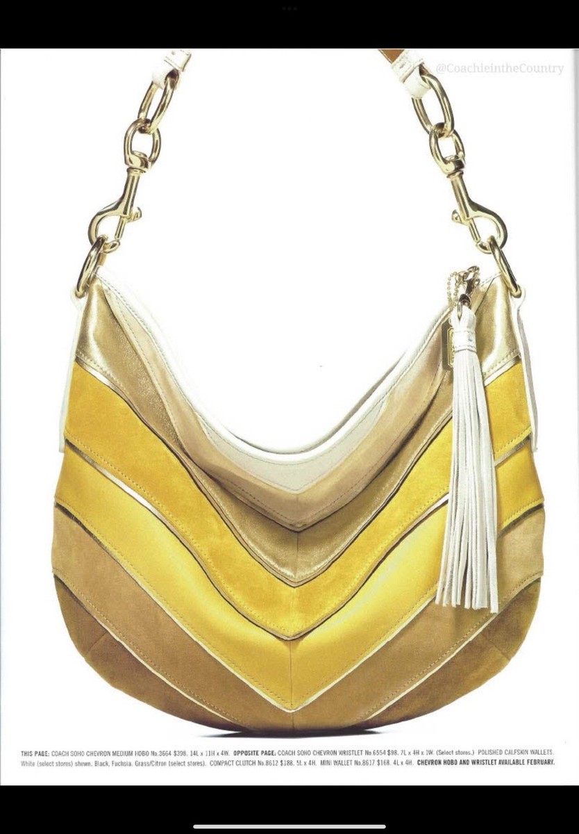 Coach Vintage Soho Limited Edition Suede Leather Chevron Hobo