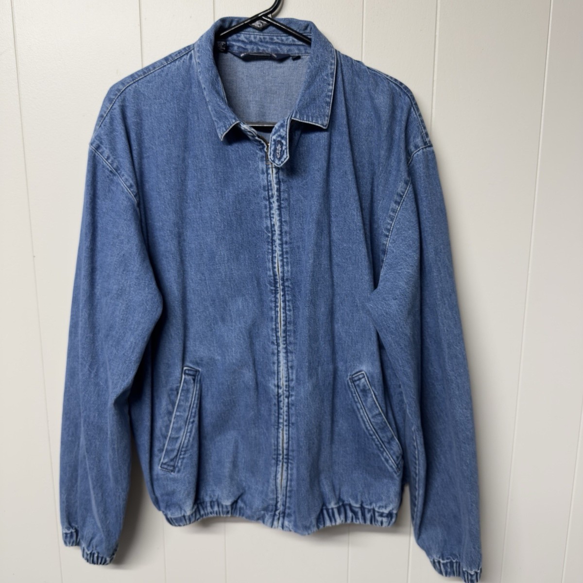 Vtg 80/90s Polo Ralph Lauren Denim Harrington Jacket Bomber Zip