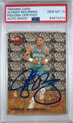 Alonzo Mourning Basketball Autographed Sports Trading Cards