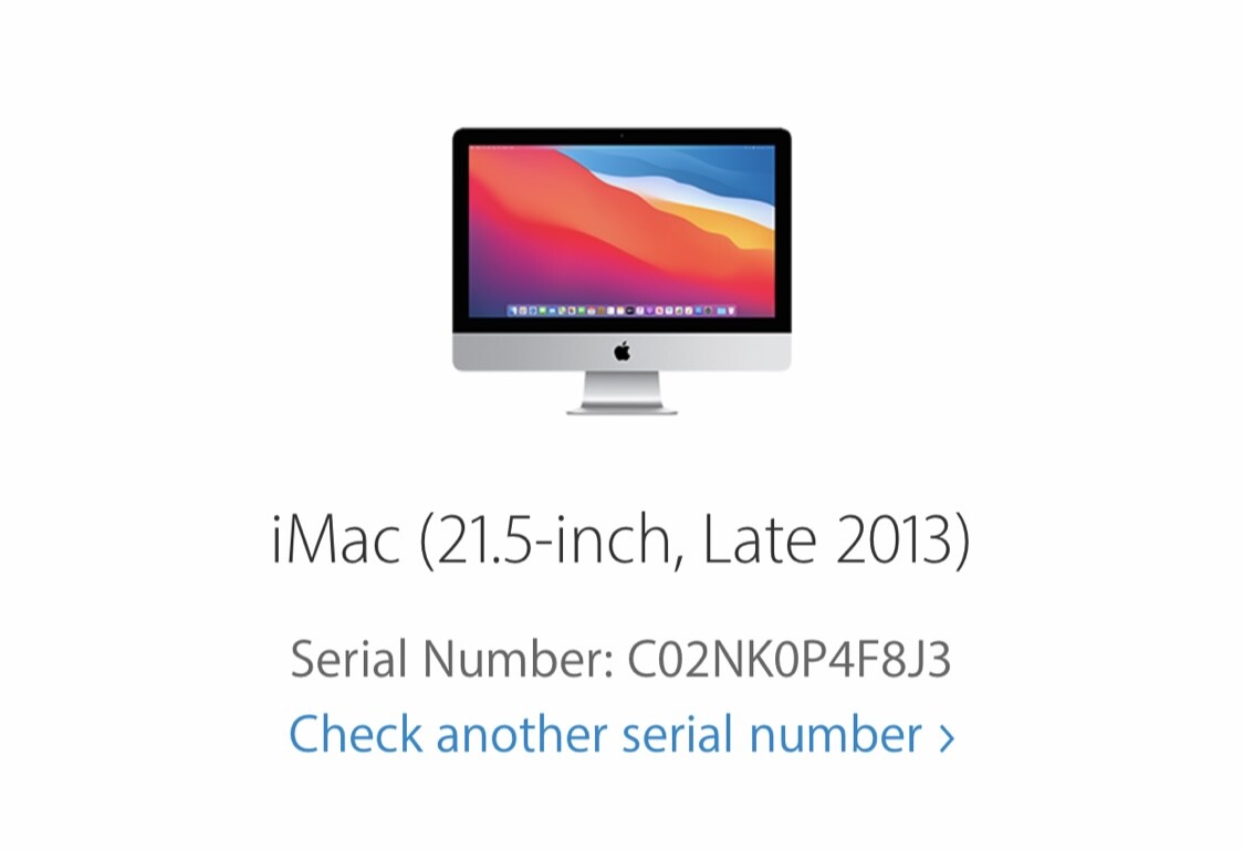 Apple iMac 21.5 inch, late 2013 with Apple wireless keyboard and