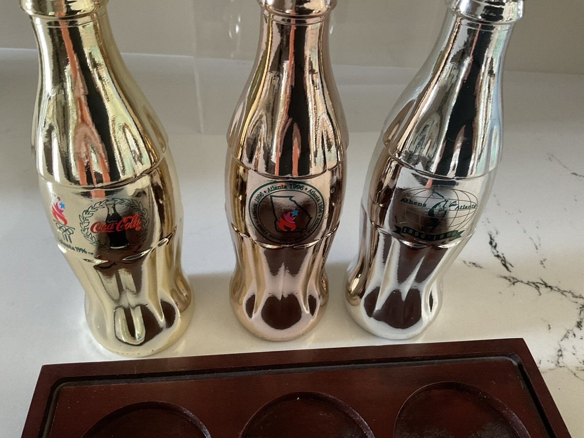 RARE Coca Cola Atlanta Olympics 100th Anniversary Set Of 3 Bottles