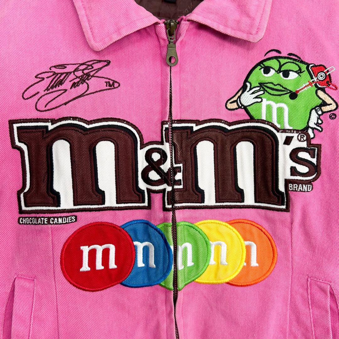 JH DESIGN m&m's embroidered logo racing jacket Youth XL Pink | eBay