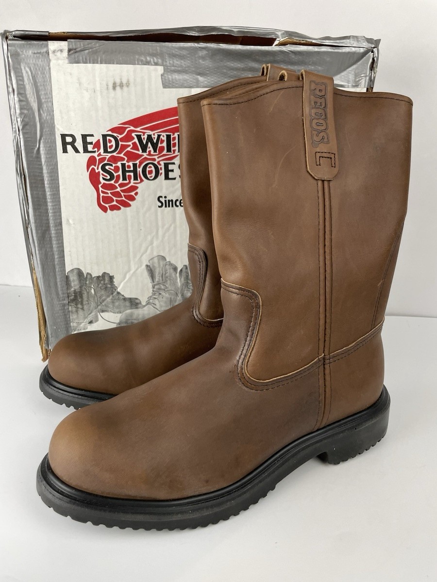 RED WING PECOS 2231 HERITAGE STEEL TOE WORK BOOTS MEN'S SIZE 8 D