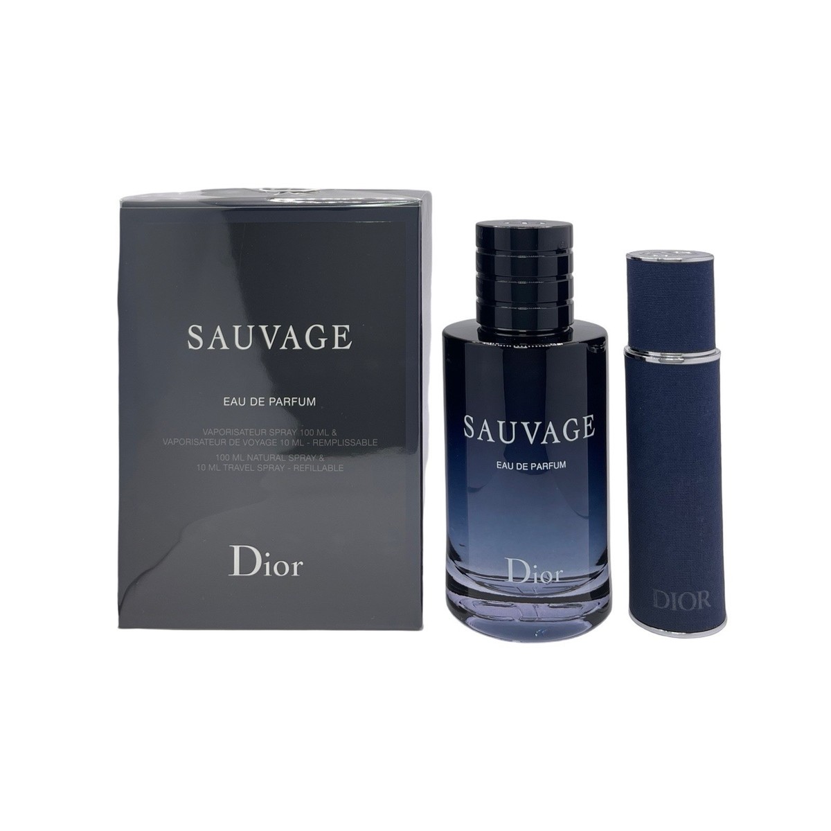 DIOR SAUVAGE 2 PCS SET 3.4 Fl Oz EAU DE PARFUM +10ML-SPRAY TRAVEL