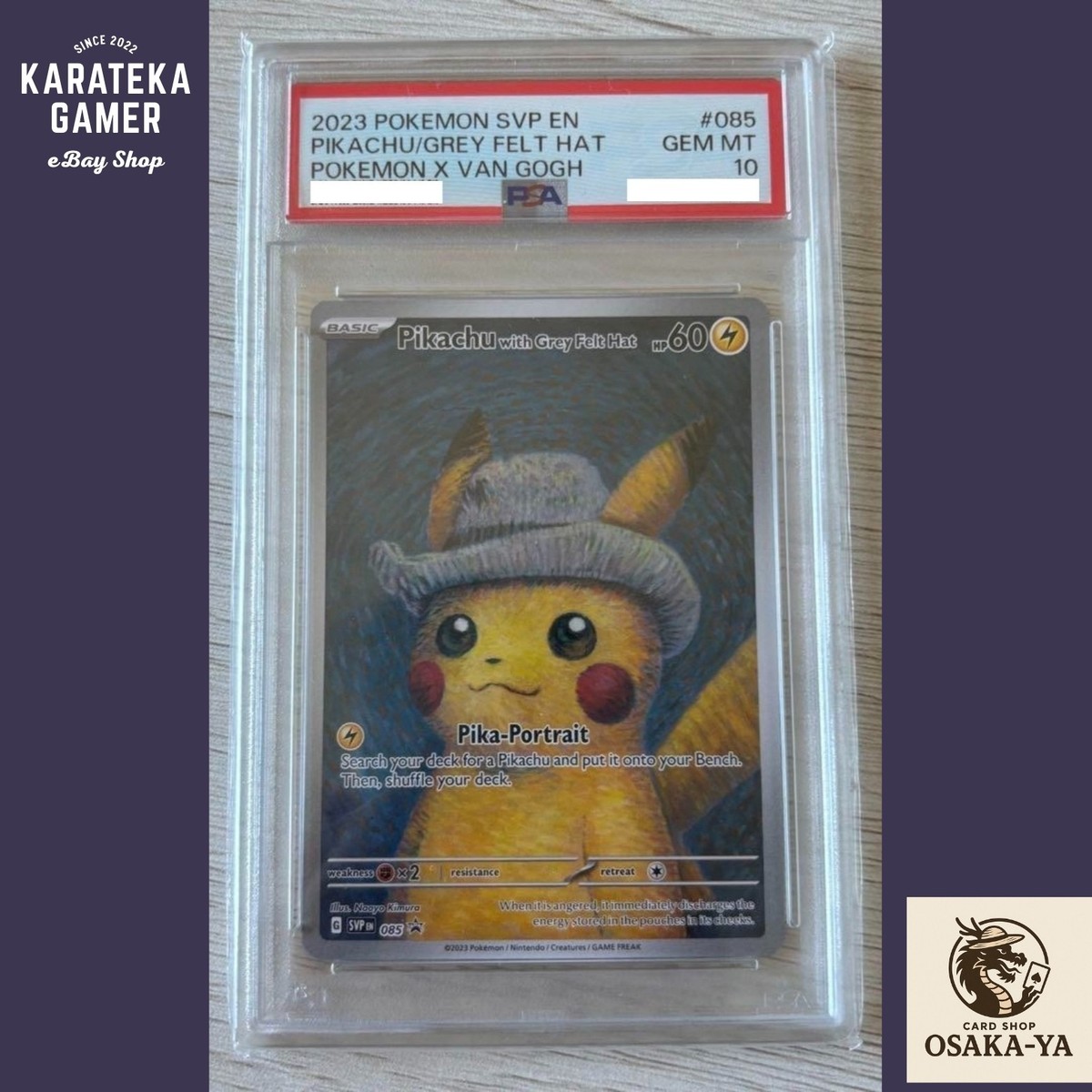 PSA 10 Van Gogh Pikachu with Grey Felt Hat SVP EN 085 Promo