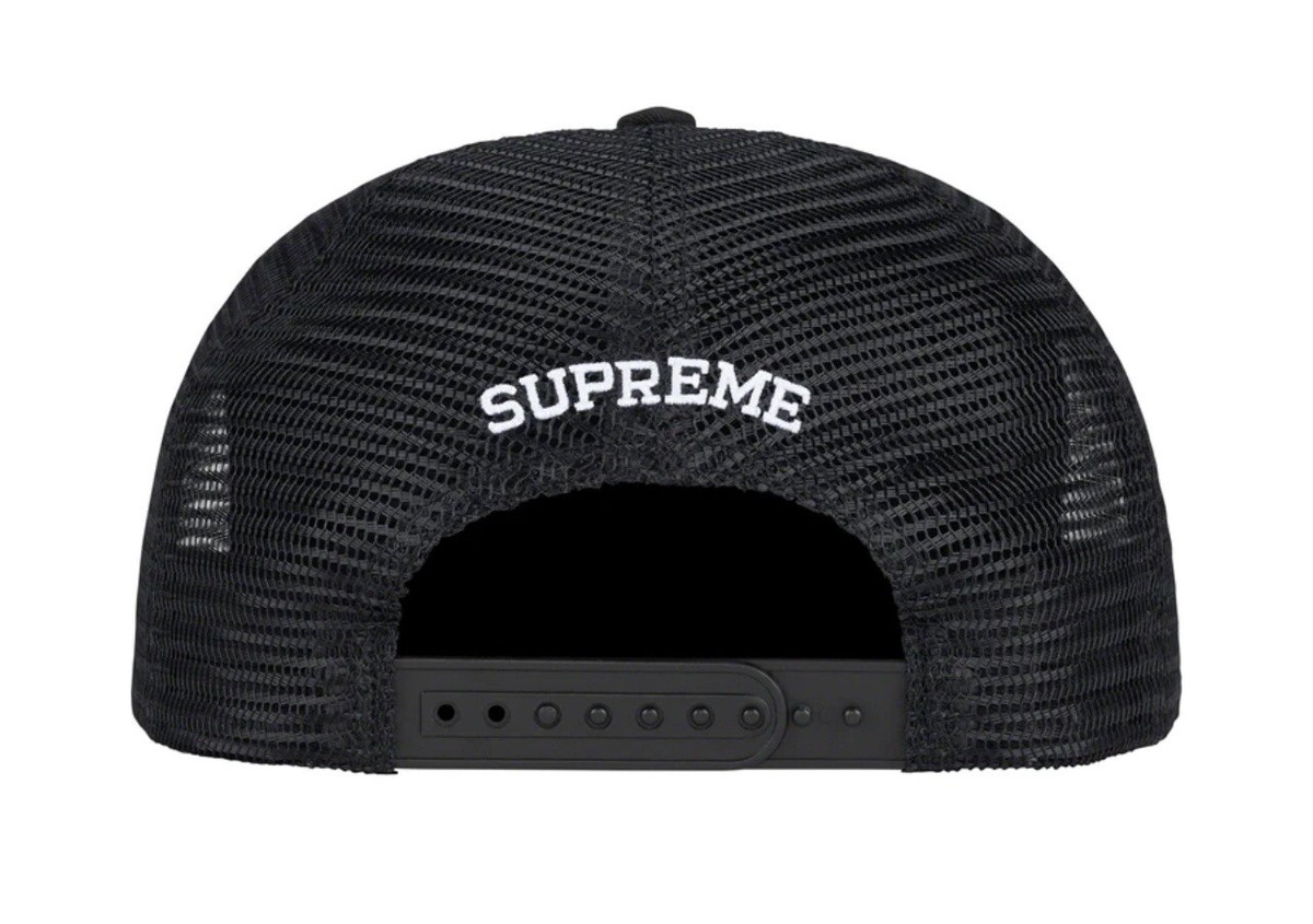 Supreme Camacho Mesh Back 5-Panel Black FW23 Snapback Hat Trucker