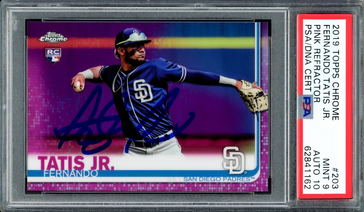Fernando Tatis Jr. 2019 Topps Chrome Pink Refractor RC PSA 9 Gem