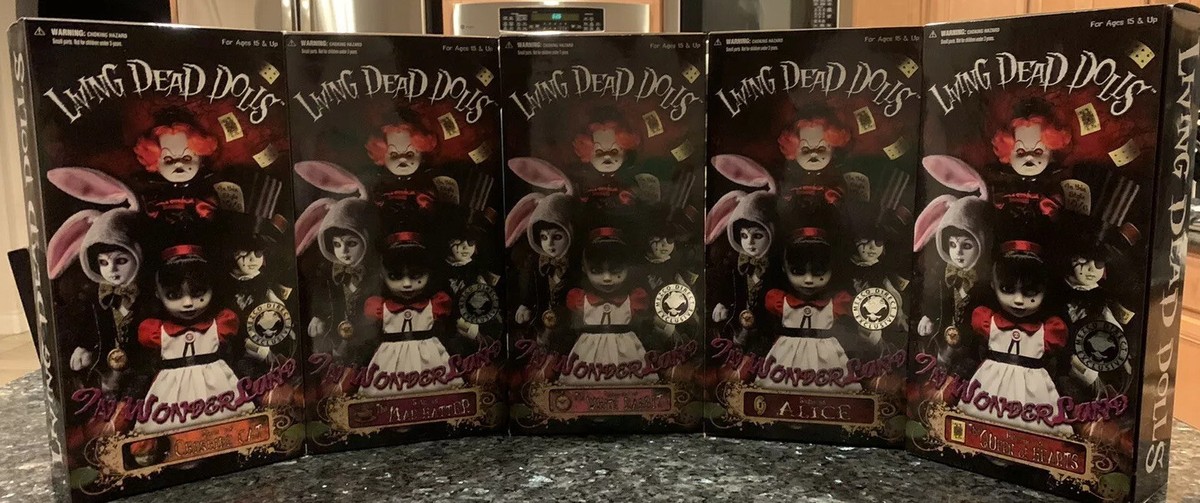 LIVING DEAD DOLLS ALICE IN WONDERLAND VARIANTS FULL SET ALL 5