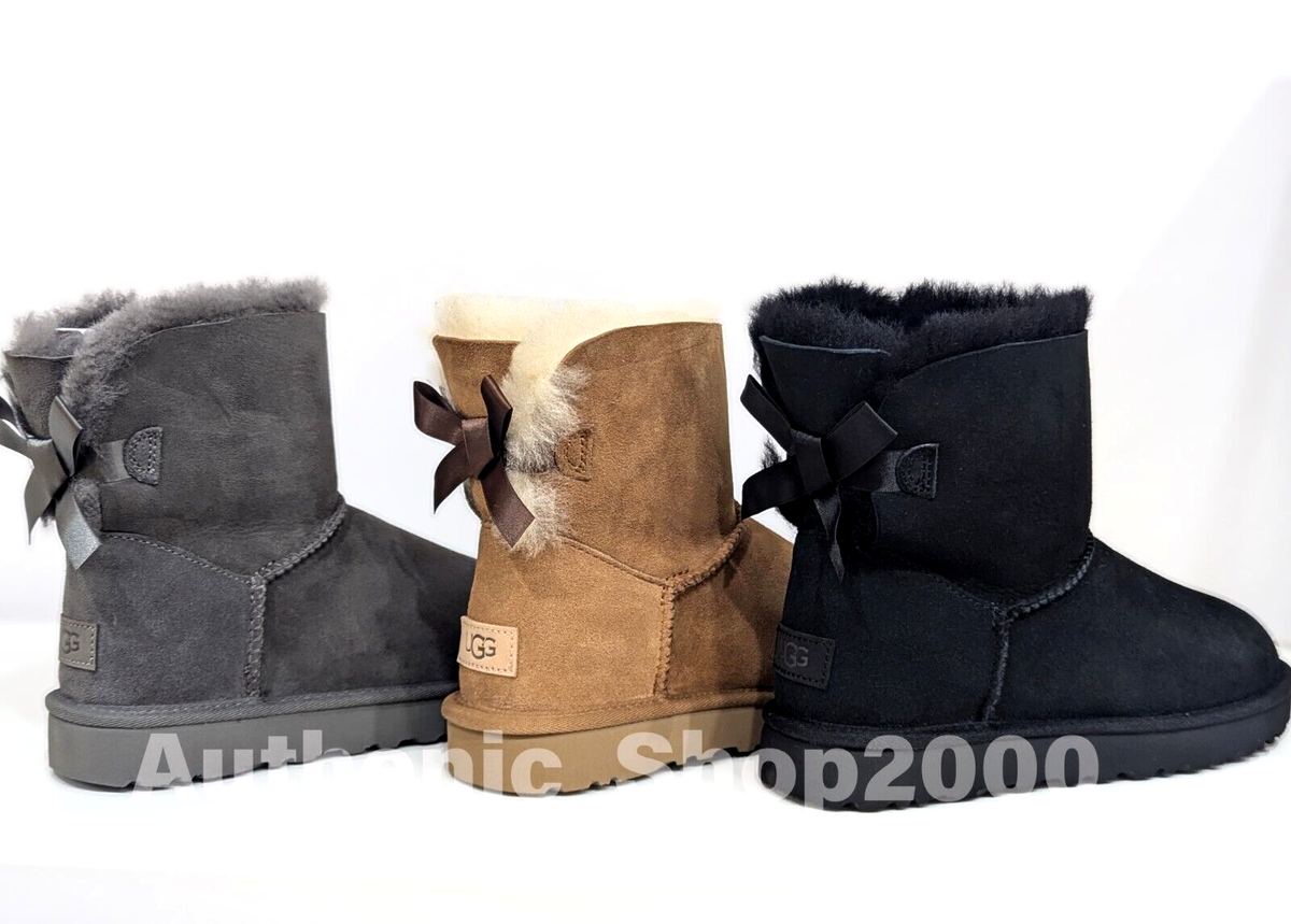 NEW in Box Authentic UGG Women's Mini Bailey Bow II Boots Black