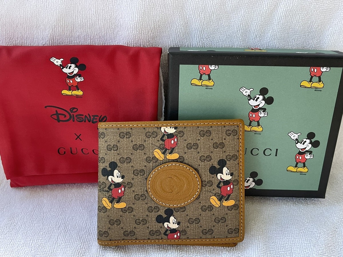 Gucci Mickey Mouse Disney X Men's Bifold Wallet 602547 | eBay