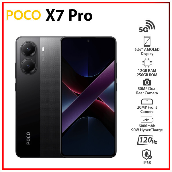 Xiaomi POCO X7 Pro 5G 12GB+256GB BLACK Dual SIM Unlocked Android