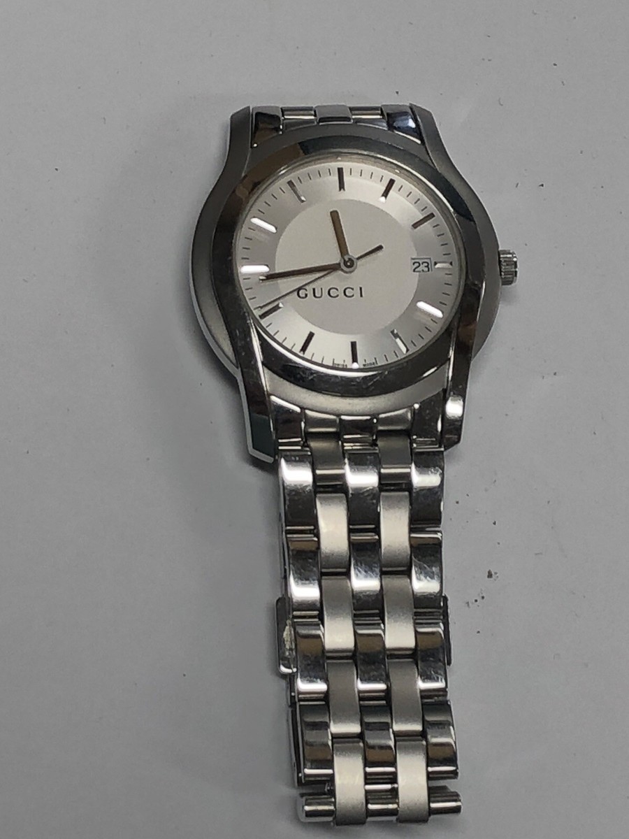 Gucci 5500XL Stainless Steel Date Bracelet Watch (GS) | eBay