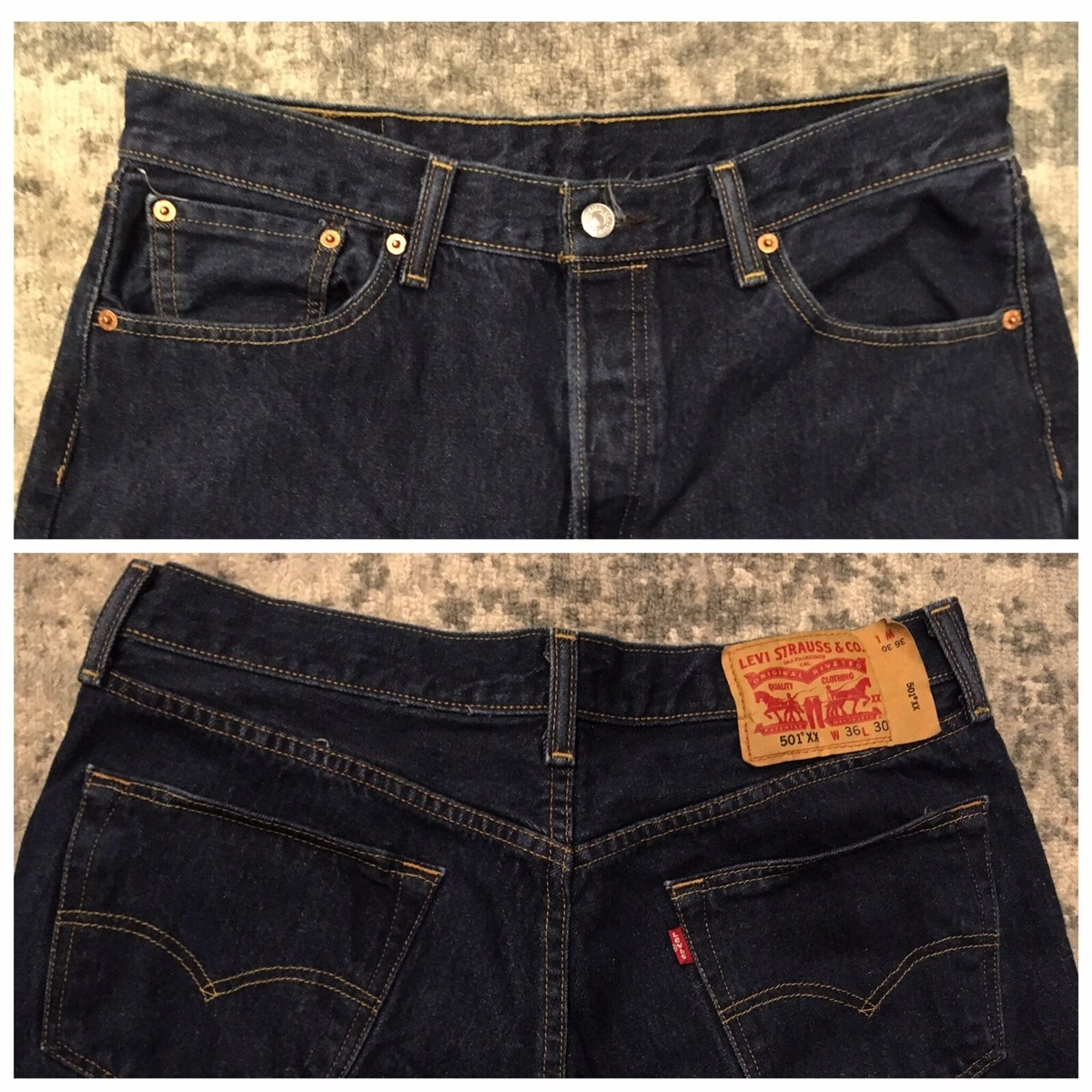 Levis 501XX W36 L30 Button Fly V Jeans Single Stitch Vintage