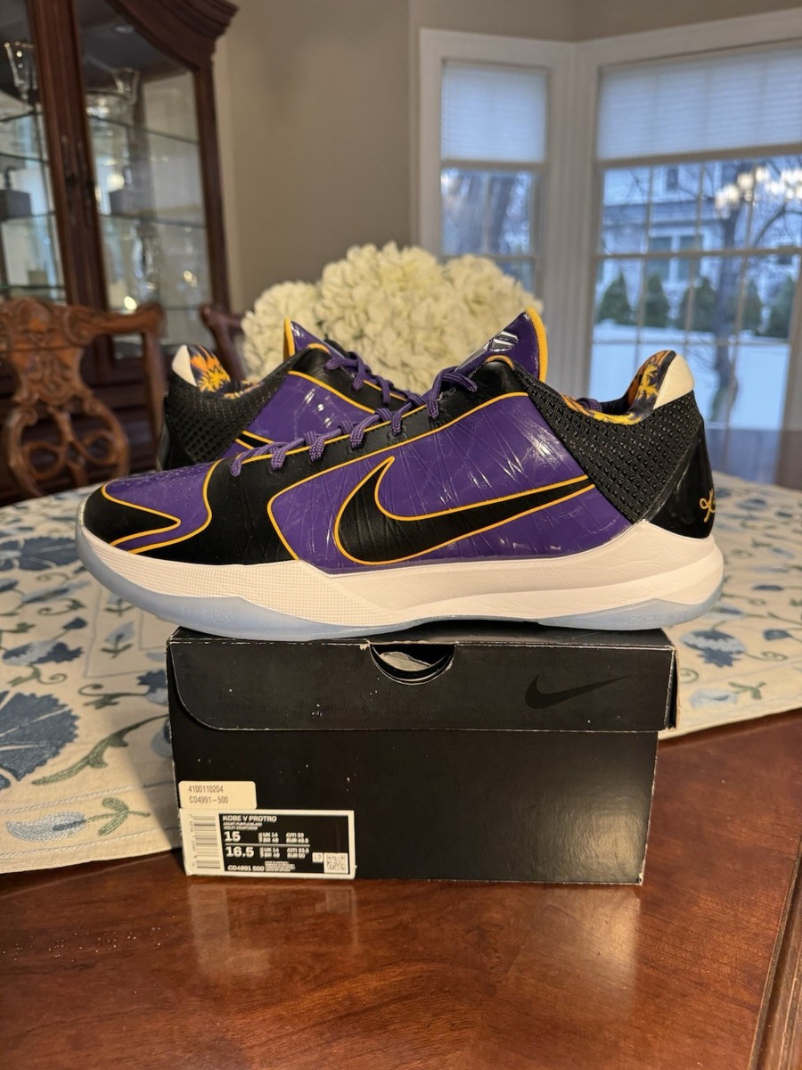Nike Kobe 5 V Protro 5X Champ Lakers Court Purple/Black CD4991-500