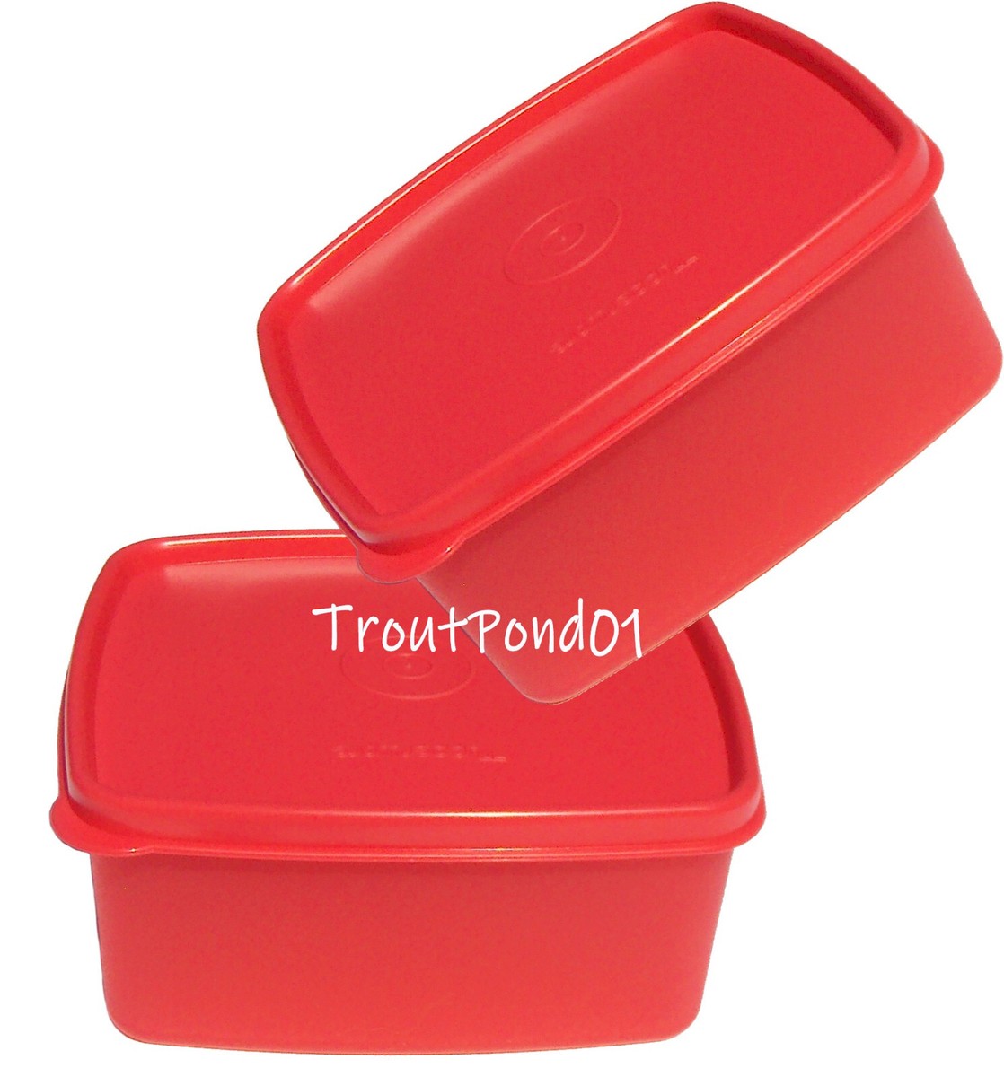 Tupperware Square Rounds 16 oz Freezer Containers Set 2 Raspberry