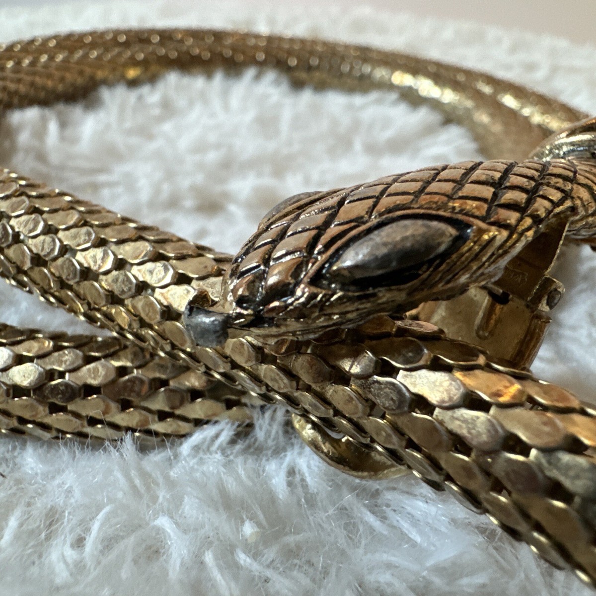 VINTAGE WHITING & DAVIS GOLD ADJ MESH SNAKE Necklace / Belt 41” | eBay