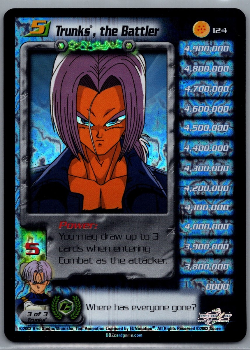 1x DBZ CCG TRUNKS THE BATTLER LV5 FOIL HOLO ULTRA RARE 124 CELL