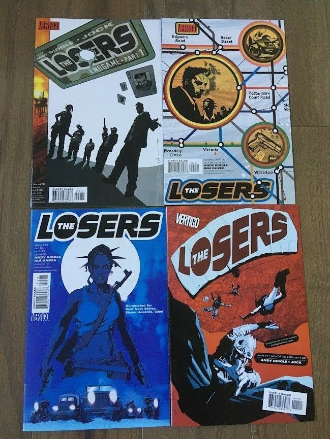 THE LOSERS COMIC LOT 4 ISSUES VERTIGO # 11 15 22 29 ANDY DIGGLE