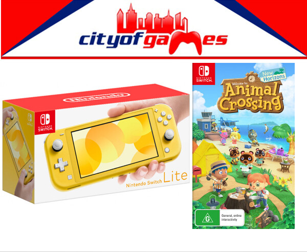 Nintendo Switch Lite Console - Yellow & Animal Crossing: New
