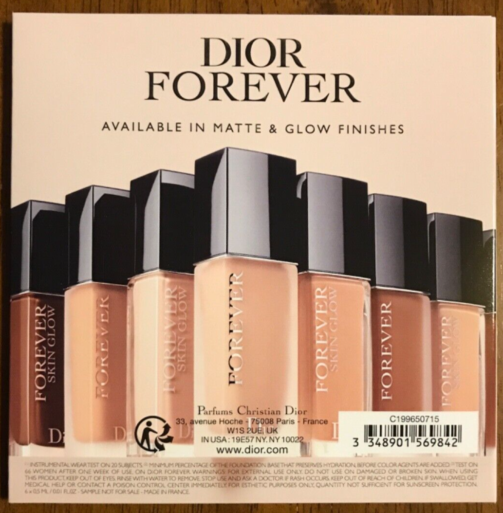 Lot of 5 Dior Forever Skin Glow Foundation Sample Sets 6 shades
