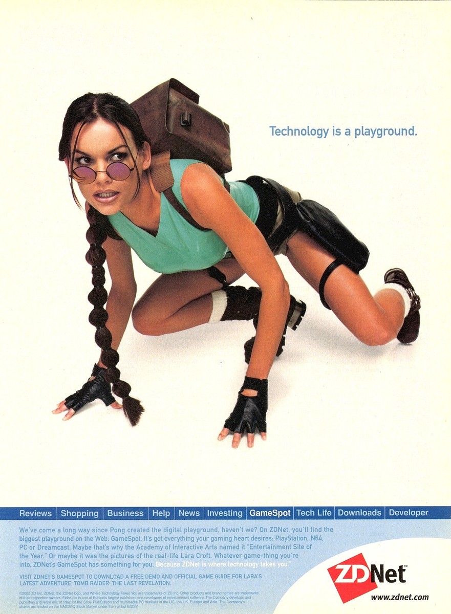 Tomb Raider Lara Croft (Lara Weller Model) Promo Magazine Ad Art