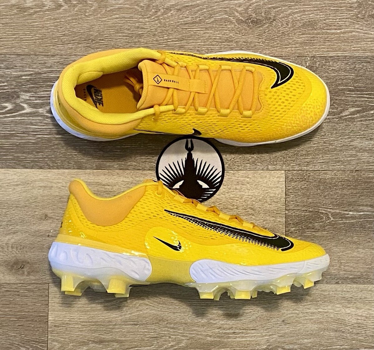 Nike Alpha Huarache Elite 4 MCS Yellow Baseball Cleats DX6962-701
