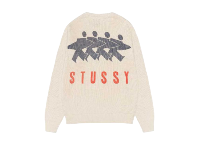 Stussy Surfman Icon Sweater FA24 Dusty Blue Brown Ivory 3colors