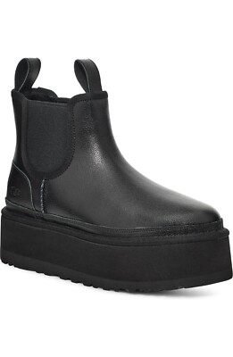 UGG Neumel Platform Boot Chelsea Size 10 Chunky Shoes Black New In