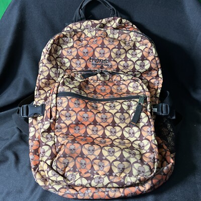 TRANS JANSPORT BACKPACK SKULLS ORANGE & BROWN MULTIPOCKETS | eBay